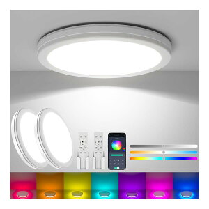 CoizaberaLED �V�[�����O���C�g 6��~8�� 32W 3800lm 2�Z�b�g ������� �������F���Ԑڌ�RGB�J���[ ���͋C���C�g ���^ �V��Ɩ���� �����R���t�� �X�}�zAPP�Ή� �d�C �u���� Ceiling Light 6�� 8�� �Q��/