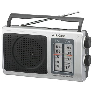 �I�[���d�@AudioComm �|�[�^�u�����W�I AM/FM RAD-T207S 03-0973 OHM