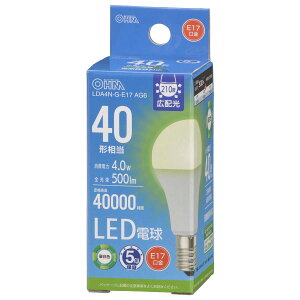�I�[���d�@ LED�d�����` E17 40�`����/40W���� �����F �����Ή� �f�M�ގ{�H���Ή� �~�j�N���v�g���` 5�N LDA4N-G-E17 AG6 06-5540 OHM