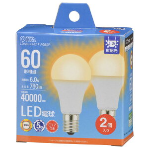 �I�[���d�@ LED�d�����` E17 60�`����/60W���� �d���F �����Ή� �f�M�ގ{�H���Ή� �~�j�N���v�g���` 5�N 2�� LDA6L-G-E17 AG62P 06-5548 OHM