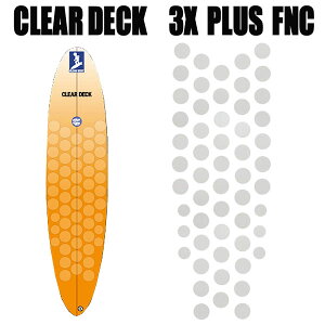 クリアデッキ 3X+PLUS FNC ファンボード用(丸型55枚入り)サーフボード用 滑り止めデッキテープ サーフィン NOワックス