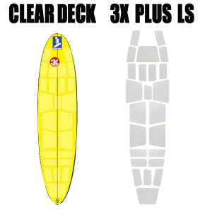 クリアデッキ 3X+PLUS LS ファンボード用(四角形など24枚入り)サーフボード用 滑り止めデッキテープ サーフィン ノーワックス