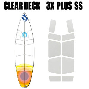 クリアデッキ 3X+PLUS SS ショート用(四角形など12枚入り) サーフボード用 滑り止めデッキテープ