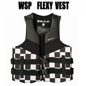 JWBA認定品 WSP フレキシーベスト ブラックチェック ライフジャケット ウェイクベスト