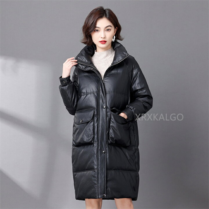 楽天市場】【SALE10%OFF&5倍ポイント】レザー ダウンコート レディース 
