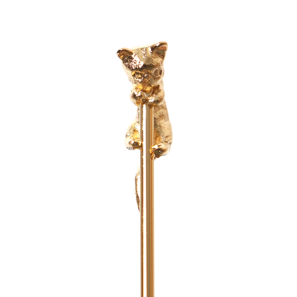 ゴールド 猫マドラー 1本 ダイキャスト 子猫 ねこ ネコ