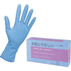 [ニトリルゴム使い捨て手袋]（株）旭創業 Asahi ニトリル手袋 エクストラフリーSS ブルー（100枚入） 11431 1箱【363-7204】