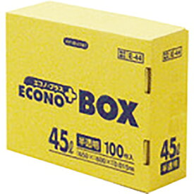 [ゴミ袋]日本サニパック（株） サニパック　E−44エコノプラスBOX45L半透明　100枚　E-44-HCL 1箱（100枚入）【407-9922】