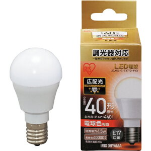 [�d���iLED�j]�A�C���X�I�[���}�i���j IRIS 567984 LED�d�� E17�L�z���^�C�v ������Ή� 40�`���� �d���F LDA5L-G-E17/D-4V3 1�y125-6781�z