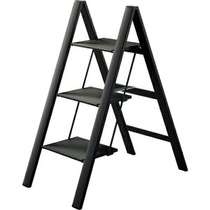 ハセガワ スリムステップ 3段 ブラック SJ-3D BK 長谷川工業 株 はしご・脚立 踏台 代 長谷川工業　スリムステップ3　脚立　黒