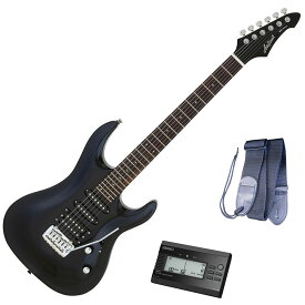 【セイコーチューナー＆教則セット】AriaProII エレキギター MAC-STD MBK＋SAT10B＋ギターストラップ＋教則DVD