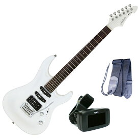 【チューナー＋ギターストラップセット】AriaProII エレキギター MAC-STD PWH