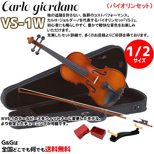 【1/2サイズ】初心者向けバイオリンセット カルロ・ジョルダーノ VS-1W Carlo giordano Violin Set