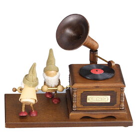 【今だけポイントUP】木製からくり人形オルゴール 蓄音機 ~星に願いを~ ニデックインスツルメンツ オルゴール