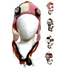 エスニック帽子耳当てウール手編みパッチワークエスニック衣料雑貨エスニックアジアンファッション