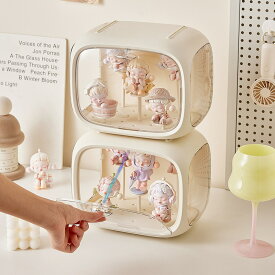 コレクションケース 透明コレクションケース 収納ボックス 重ねて飾れる 卓上小型 透明コレクションケース 展示台 収納棚 小物収納 防塵 防水 INS 可愛い おしゃれ 扉付き ライトなし