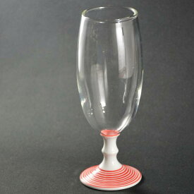 ビール　グラス【有田浪漫グラス　ライン（赤）】有田焼　波佐見焼　耐熱グラス　ビアグラス