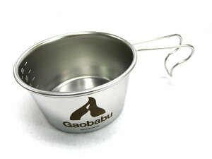 ガオバブ(Gaobabu)Gaobabuロゴ入り深型シェラカップ 300ml (日本製) カップ コップ ステンレス スタッキング クッカー 調理機器 調理器具 鍋 ポット 飯盒 炊飯 クッキング 湯沸かし 野外料理 アウト