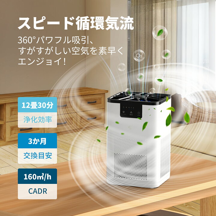楽天市場】【クーポンで3980円＆レビュー特典】KLOUDIC 空気清浄機 12 