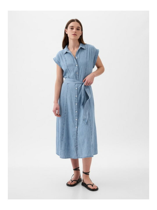楽天市場】【SALE／91%OFF】(W)デニム ミディ シャツワンピース GAP 