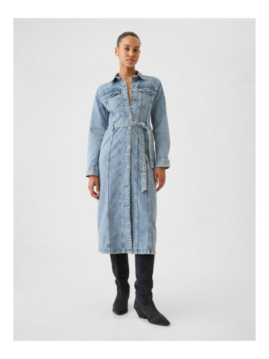 楽天市場】【SALE／49%OFF】(W)ベルト デニム ミディワンピース GAP 