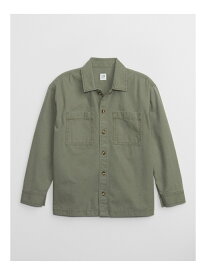 【SALE／59%OFF】(K)キャンバス オーバーシャツ (キッズ) GAP ギャップ トップス シャツ・ブラウス ホワイト カーキ【RBA_E】[Rakuten Fashion]