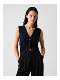 【SALE／40%OFF】(W)リネン混 ニットベスト GAP ギャップ トップス ベスト・ジレ ネイビー レッド【RBA_E】[Rakuten Fashion]