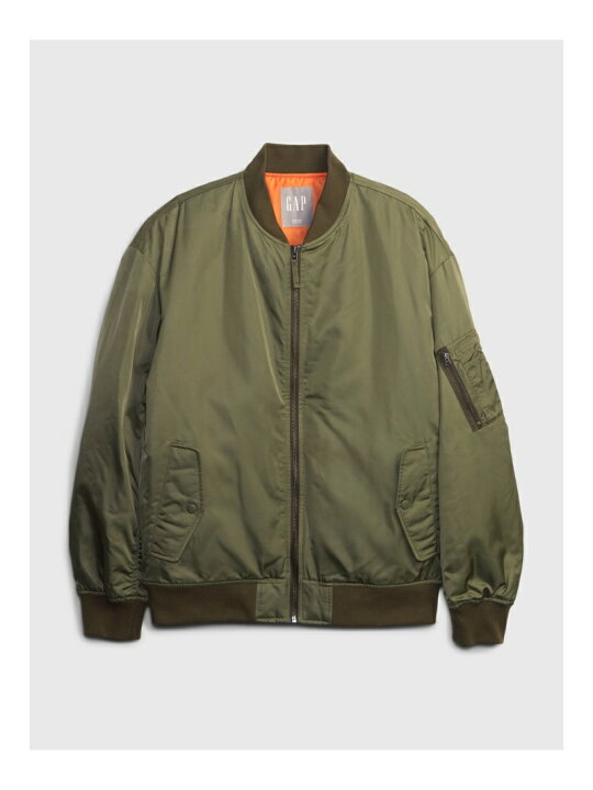 ギャップ GAP MA-1 ブルゾン ハイネック ジップアップ S カーキ GAP MA 