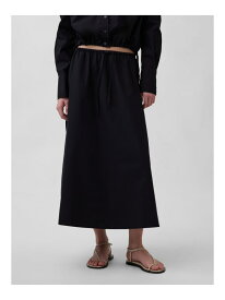(W)ポプリン イージーウエストマキシスカート GAP ギャップ スカート ロング・マキシスカート ブラック【送料無料】[Rakuten Fashion]
