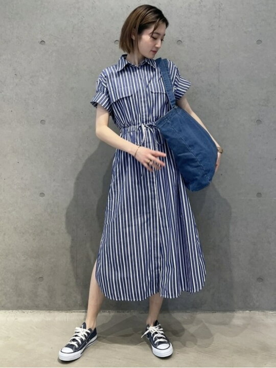 楽天市場】【SALE／54%OFF】(W)ストライプ ミディ シャツワンピース 