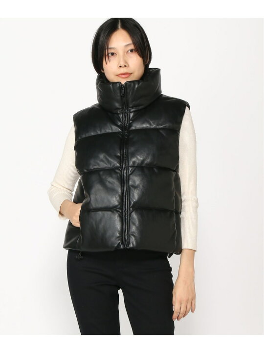 楽天市場】【SALE／71%OFF】(W)フェイクレザー クロップド パファー 