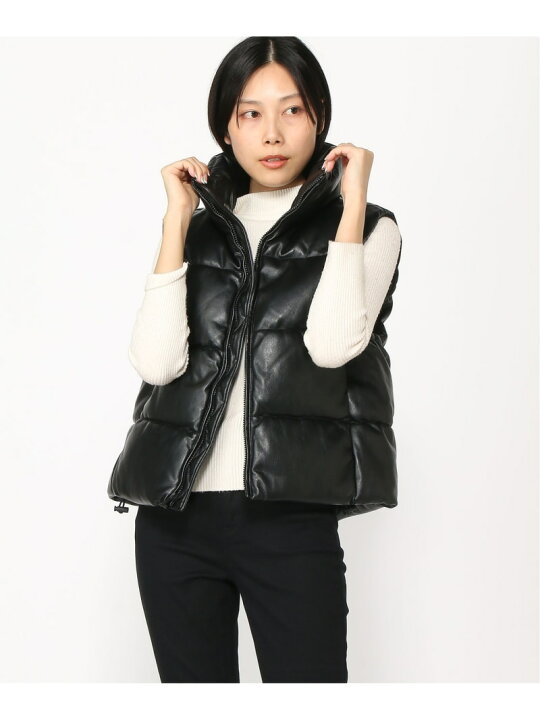楽天市場】【SALE／71%OFF】(W)フェイクレザー クロップド パファー 