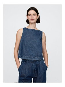�ySALE�^49%OFF�z(W)�E���g���\�t�g �f�j�� �N���b�v�h �V�F���^���N�g�b�v GAP �M���b�v �g�b�v�X �m�[�X���[�u�E�^���N�g�b�v �l�C�r�[�yRBA_E�z�y���������z[Rakuten Fashion]