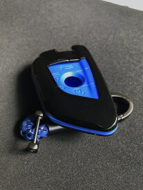 ハード&ソフト　キーケース　キーカバー　BMW　Key Case　Key　Cover　(ブルー&ブラック）X1　X5　X6　2シリーズ　（F48 F15 F16 F22 F23 F45 F46)