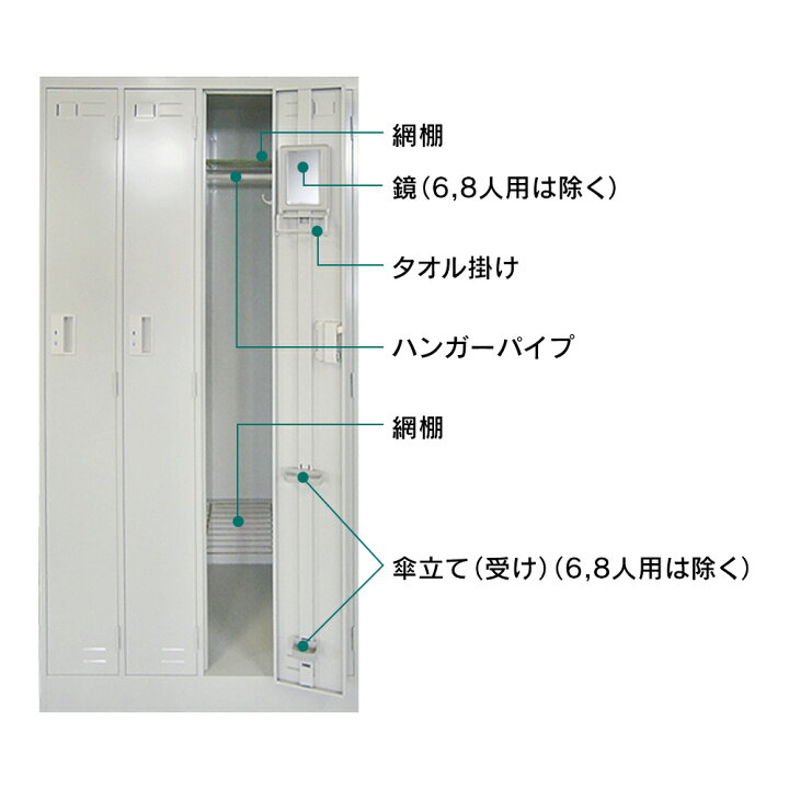 楽天市場】【設置迄無料】 LKシリーズ ロッカー 6人用 3列2段 
