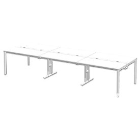 Garage ミーティングテーブル 会議テーブル セット ミーティングテーブルセット セパレート天板のセットテーブル W3000×D1200mm OAミーティングテーブルMP-3012SS 1000×3 415629