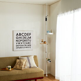 ★DRAW A LINE ドローアライン モリモリツリー 突っ張り セット (平安伸銅 つっぱり棒 収納 用品 整理 おしゃれ 見せる収納 片付け 省スペース スリム リビング 玄関 一人暮らし 棒 棚 ラック つっぱり おしゃれ かっこいい インテリア 店舗 ショールーム 白 黒)