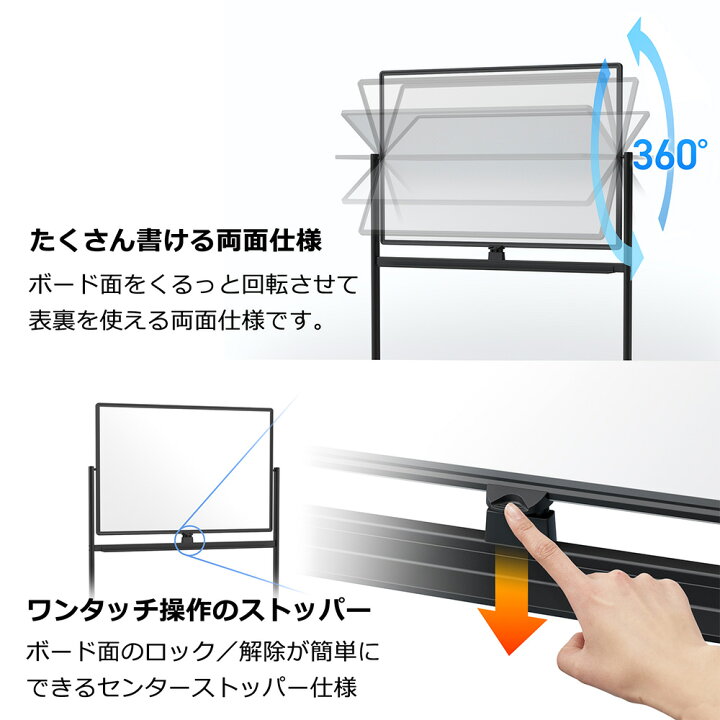 楽天市場】PLUS 脚付両面ホワイトボード ブラックフレーム 幅100cm 