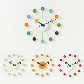 ★【P最大20倍◆4/24 22:00～5/2 9:59】Vitra Ball Clock ボール クロック 掛け時計 マルチカラー(時計 壁掛け時計 壁掛け ウォールクロック おしゃれ インテリア 韓国インテリア 一人暮らし リビング おうち 新築祝い 出店祝い 開店祝い 書斎)