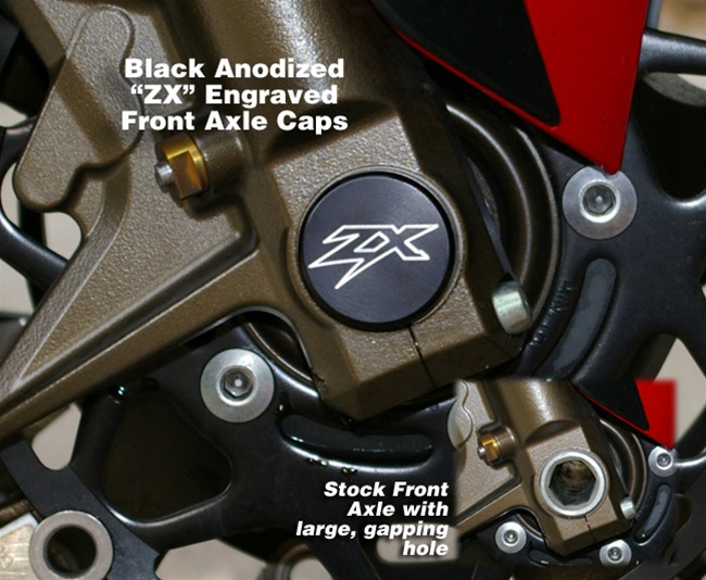 ローリングトイズ 爆安 Roaring Seasonal Wrap入荷 Toyz ZXフロントアクスルキャップ ブラックBillet Front Axle Engraved Anodized Cover Black Kit ZX