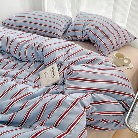 【10日限定★全店25％OFF】 【楽天1位】布団カバー 3点セット シングル ストライプ 布団カバー セット ボックスシーツ ベッドカバー 枕カバー 布団カバー ストライプ ゼミダブル 4点セット かわいい 高級感 優しい肌触り 北欧 おしゃれ 速乾 寝具カバーセット