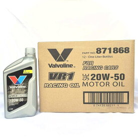 【　NEWボトル1L　】Valvoline バルボリン　VR1 Racing　レーシング　20W-50　SN/CF　鉱物油　お買得12本セット