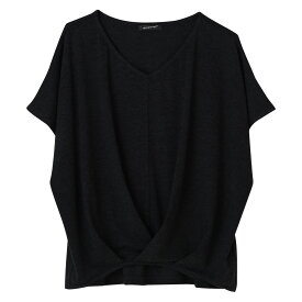 ドルマン tシャツ vネックレディース 半袖 レディース トップス カットソー プルオーバー ドルマントップス きれいめ フロントタック 裾タック 夏 ブラック ホワイト チャコールグレー ブルー ミント送料無料 ≪ゆうメール便配送20・代引不可≫