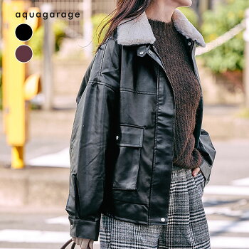 ティペット付きフェイクレザーブルゾン