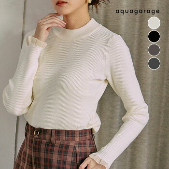 袖先シアーハイゲージニットトップス