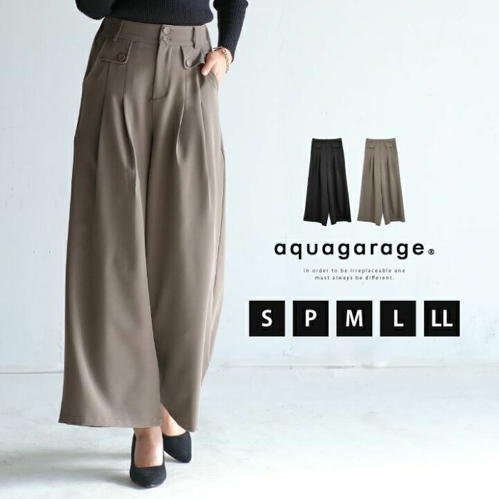 楽天市場 ワイドパンツ レディース きれいめ 大きいサイズ 秋 冬 レディースパンツ 秋冬 オフィス ボトムス ワイド パンツ ロング丈 タックパンツ バックゴム 無地 40代 とろみ フロントタック S P M L Ll レディースパンツ冬 ゆうメール便配送30 代引不可 送料無料