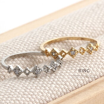 繊細なディテールの華奢リング