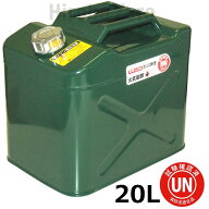 ガレージ・ゼロ ガソリン携行缶 20L 緑 ワイド縦型 UN規格 消防法適合品 亜鉛メッキ鋼板 ガソリンタンク …