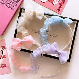 カチューシャ リボン キッズ パール ふわふわりぼん 子供 ヘアバンド 髪飾り ヘアアクセサリー フォーマル プリンセス お姫様 女の子 カチューシャ 卒業式 卒園式