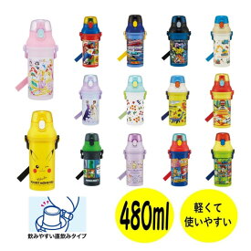 水筒 子供 直飲み プラスチック マグ キッズ キャラクター 水筒 軽量 ワンプッシュ 480ml スケーター ランチグッズ 遠足 保育園 幼稚園 小学校 お弁当 日本製